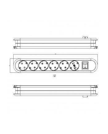 Bachmann SMART 6x Gniazd black 1xprzełącznik