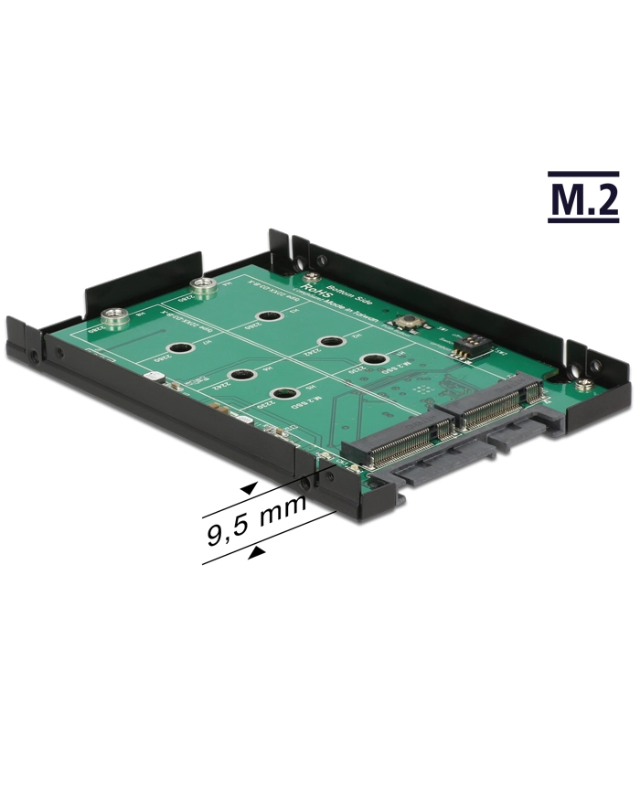 DeLOCK Adapter 2x 67P M.2 NGFF na SATA 22Pin - 2.5 cala główny