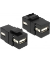 Delock Keystone Moduł USB 2.0 AA blue/Bu black - nr 15