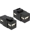 Delock Keystone Moduł USB 2.0 AA blue/Bu black - nr 20
