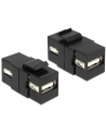 Delock Keystone Moduł USB 2.0 AA blue/Bu black - nr 2