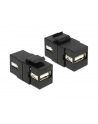 Delock Keystone Moduł USB 2.0 AA blue/Bu black - nr 5