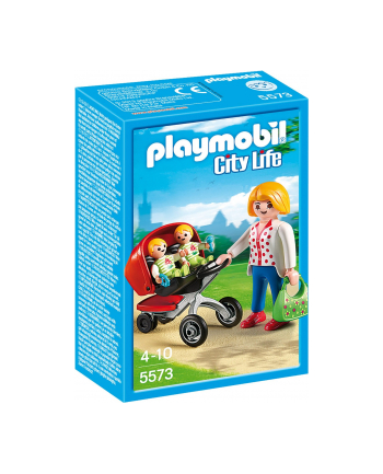 Playmobil Mother with Twin Stroller Set