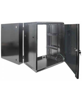 Intellinet Network Solutions Intellinet Szafka wisząca 19'' 15U/550 mm szklane drzwi dwusekcyjna czarna
