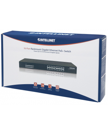 Intellinet Gigabit Switch 16x10/100/1000 PoE/PoE+ 220W endspan rack 19''