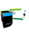 Kaseta z tonerem Lexmark 802SCE do CX-310/410 | korporacyjny| 2 000 str. | cyan - nr 22