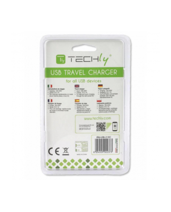 Techly Sieciowa ładowarka Slim USB 5V 2.1A biała