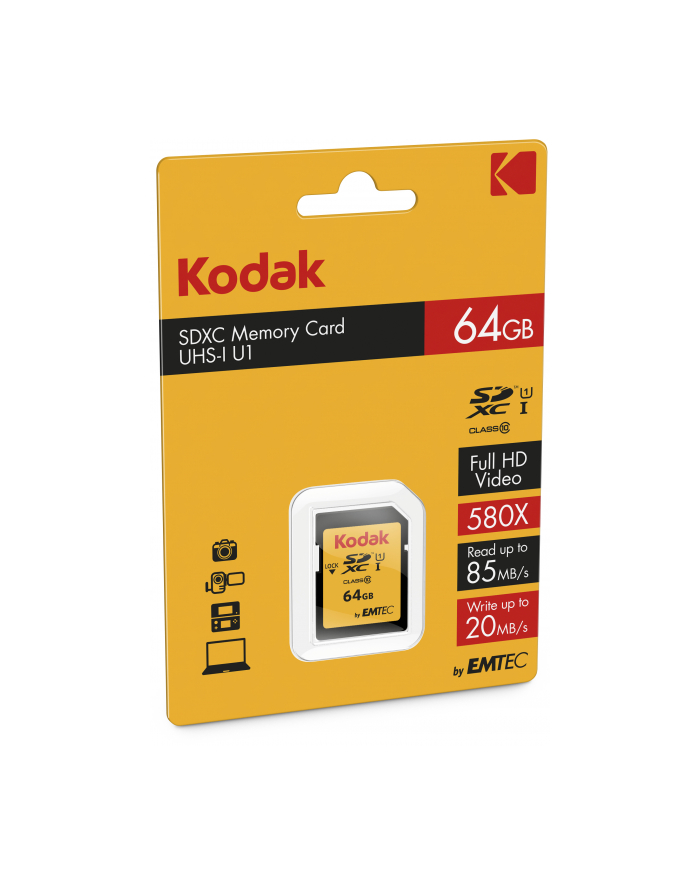 Kodak memory card 64GB SDXC Class 10 UHS-I U1 85/20MB/s główny