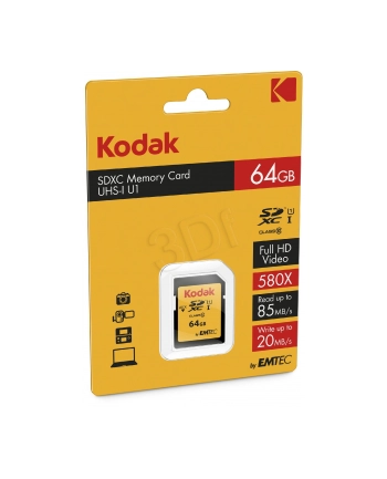 Kodak memory card 64GB SDXC Class 10 UHS-I U3 95/90MB/s nr 1
