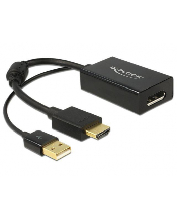 Adapter HDMI(M) -> Displayport1.2(F) + zasilanie USB 0.24M Delock