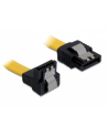 Kabel SATA DATA 0.1m z zatrzaskami metalowymi (krótkie wtyczki) kątowy Delock - nr 14