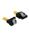 Kabel SATA DATA 0.1m z zatrzaskami metalowymi (krótkie wtyczki) kątowy Delock - nr 18
