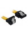 Kabel SATA DATA 0.1m z zatrzaskami metalowymi (krótkie wtyczki) kątowy Delock - nr 1