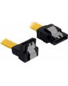 Kabel SATA DATA 0.1m z zatrzaskami metalowymi (krótkie wtyczki) kątowy Delock - nr 20