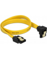 Kabel SATA DATA 0.3m z zatrzaskami metalowymi (krótkie wtyczki) kątowy Delock - nr 14