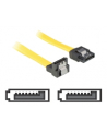 Kabel SATA DATA 0.3m z zatrzaskami metalowymi (krótkie wtyczki) kątowy Delock - nr 7