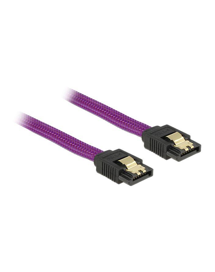 Kabel SATA DATA III 0.2m z metalowymi zatrzaskami Premium Delock główny