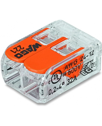WAGO złącza instalacyjne 100 szt.do przewodów 2x0 2-4mm2 32A  450 V  221-412 nr 1
