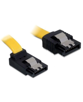 Delock kabel SATA 6 Gb/s kątowy góra/prosty metal. zatrzaski 20cm żółty nr 1
