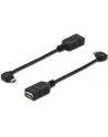 ASSMANN Kabel adapter USB2.0 HighSpeed OTG Typ microUSB B kątowy/USB A M/Ż 0,15m - nr 27