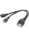 Gembird kabel USB 2.0 OTG AF -> USB micro BM + USB micro BF (zasilanie) - nr 16