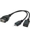 Gembird kabel USB 2.0 OTG AF -> USB micro BM + USB micro BF (zasilanie) - nr 17