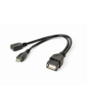 Gembird kabel USB 2.0 OTG AF -> USB micro BM + USB micro BF (zasilanie) - nr 9