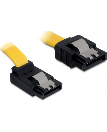 Delock kabel SATA 6 Gb/s kątowy góra/prosty metal. zatrzaski 20cm żółty