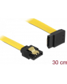 Delock kabel SATA 6 Gb/s kątowy góra/prosty metal. zatrzaski 30cm żółty - nr 15
