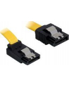 Delock kabel SATA 6 Gb/s kątowy góra/prosty metal. zatrzaski 30cm żółty - nr 16
