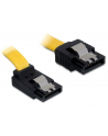 Delock kabel SATA 6 Gb/s kątowy góra/prosty metal. zatrzaski 30cm żółty - nr 1