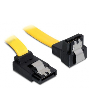 Delock kabel SATA 6 Gb/s kątowy góra/dół metal. zatrzaski 30cm żółty