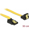 Delock kabel SATA 6 Gb/s kątowy góra/dół metal. zatrzaski 30cm żółty - nr 9