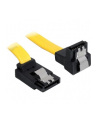 Delock kabel SATA 6 Gb/s kątowy góra/dół metal. zatrzaski 70cm żółty - nr 13