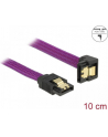Delock kabel SATA 6 Gb/s 10 cm dół / prosty metal. zatrzaski fioletowy Premium - nr 9
