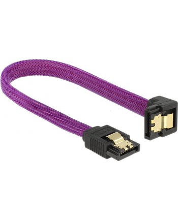 Delock kabel SATA 6 Gb/s 20 cm dół / prosty metal. zatrzaski fioletowy Premium nr 2
