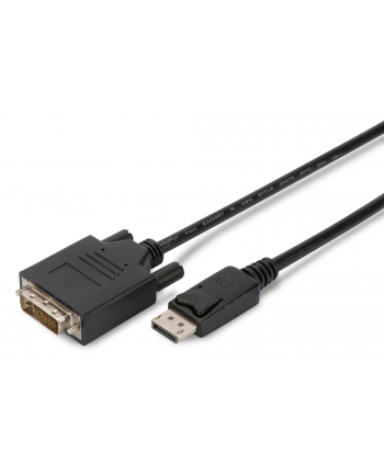 ASSMANN Kabel Displayport 1.1a z zatrzaskiem Typ DP/DVI-D (24+1) M/M czarny 5m