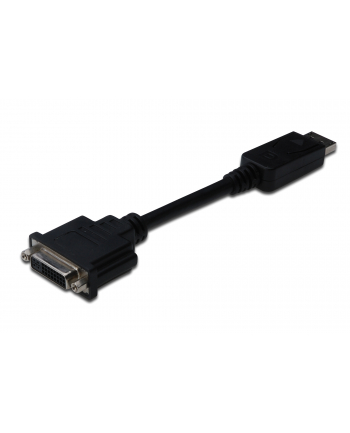 ASSMANN Kabel Displayport 1.1a z zatrzaskiem Typ DP/DVI-I(24+5) M/Ż czarny 0,15m