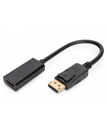 ASSMANN Kabel adapter Displayport1.1a z zatrzaskiem Typ DP/HDMIAM/Żczarny 0,15m