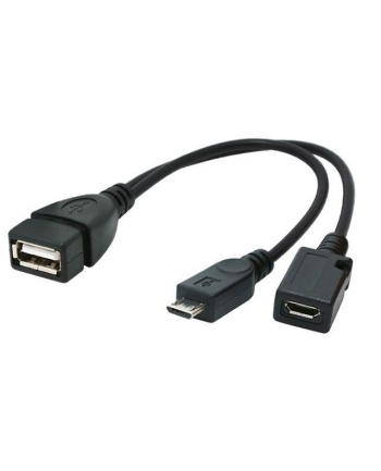 Gembird kabel USB 2.0 OTG AF -> USB micro BM + USB micro BF (zasilanie)