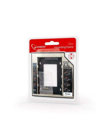 Gembird adapter/ramka HDD 5,25->2,5 slim 12mm(HDD/SSD zamiast CD/DVD w laptopie)