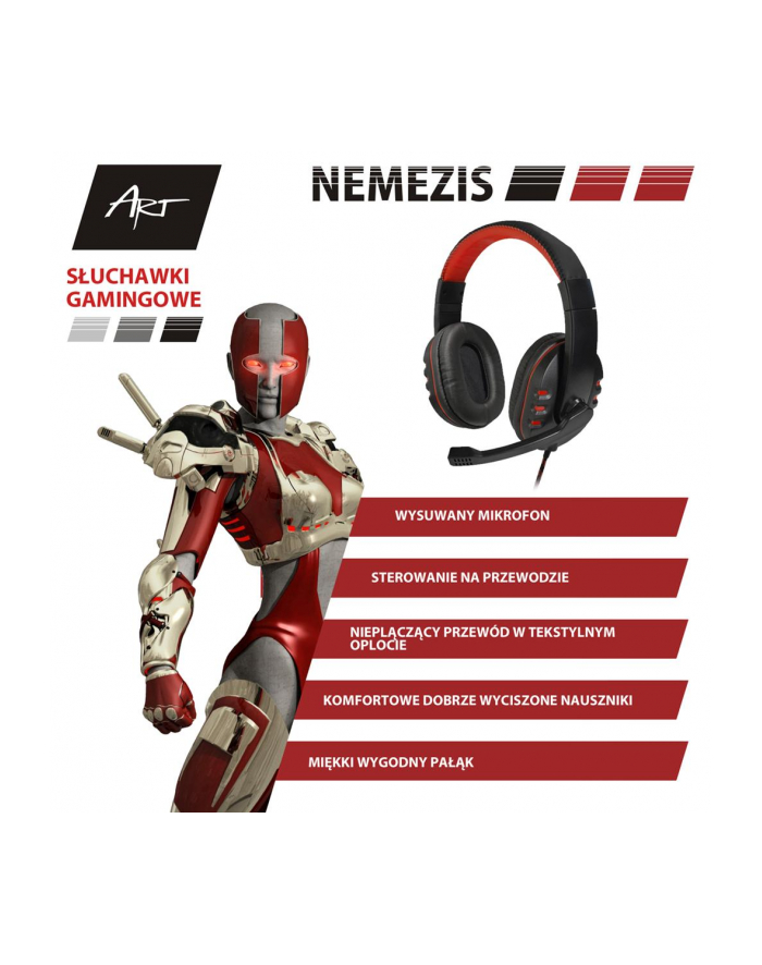 ART SŁUCHAWKI GAMINGOWE Z MIKROFONEM NEMEZIS główny