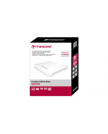 Transcend Portable TS8XDVDS-W 8x Slim U2S Retail - zewnętrzna - biała