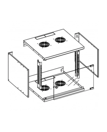 Techly Szafka wisząca ECO 19'' 6U/320 mm szklane drzwi zmontowana szara nr 1