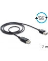 DeLOCK EASY USB2.0 A Wtyk-Gniazdo - czarny 2m - nr 35