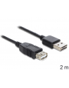 DeLOCK EASY USB2.0 A Wtyk-Gniazdo - czarny 2m - nr 16