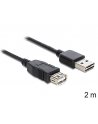 DeLOCK EASY USB2.0 A Wtyk-Gniazdo - czarny 2m - nr 21