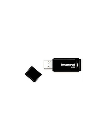 Integral USB 64GB Black, USB 2.0 with removable cap