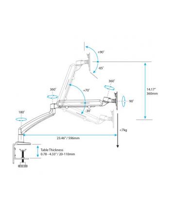 Articulating Monitor Arm StarTech.com Monitorarm mit Kabelmanagement und Tischhalterung - Monitorhalterung