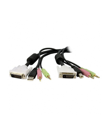 4X1 USB DVI KVM SWITCH StarTech.com 4,5 m 4-in-1 USB Dual Link DVI-D KVM-Switchkabel mit Audio und Mikrofon